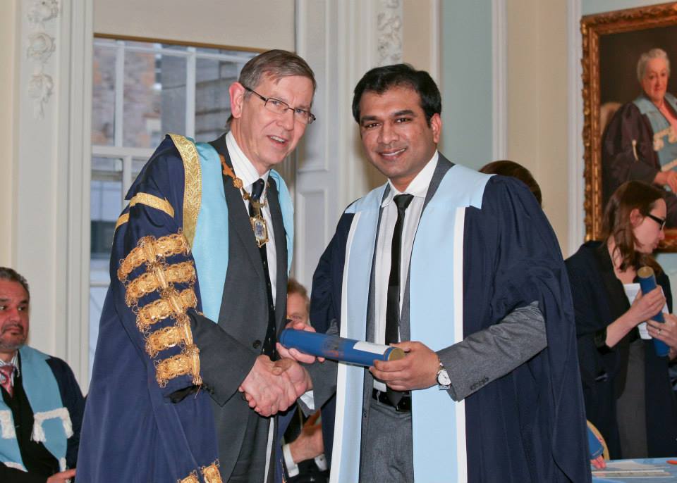 Dr. Chetan M. Dojode receiving FRCS at Royal College of Surgeons London